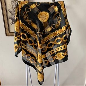 Classic Gold Chain Print Scarf